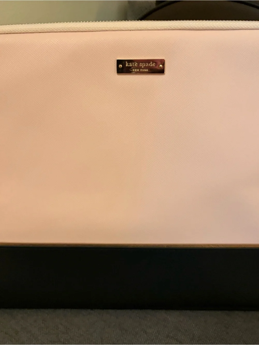 kate spade Pink and Black Tote with Gold Logo Plaque
